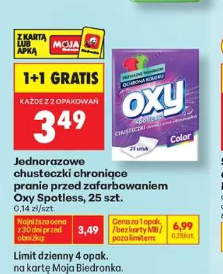 Jednorazowe chusteczki chroniące pranie przed zafarbowaniem Oxy Spotless