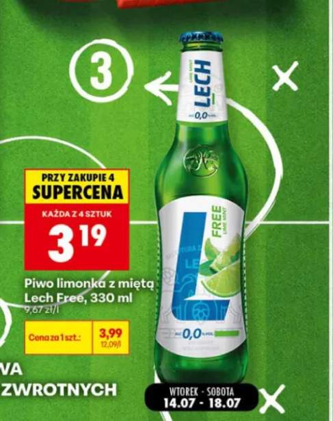 Piwo bezalkoholowe Lech Free limonka z miętą