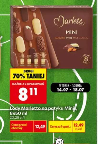 Lody na patyku Marletto Minis 8-pak 50 ml