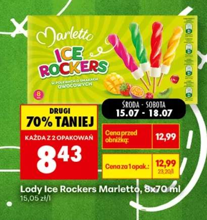 Lody Ice Rockers Marletto 8-pak 70 ml