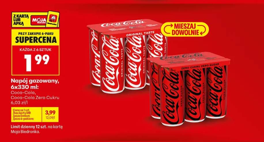 Napój gazowany Coca-Cola Original Taste 6-pak 330 ml +1 wariant