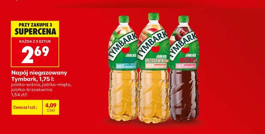 Napój niegazowany Tymbark jabłko-brzoskwinia +2 warianty