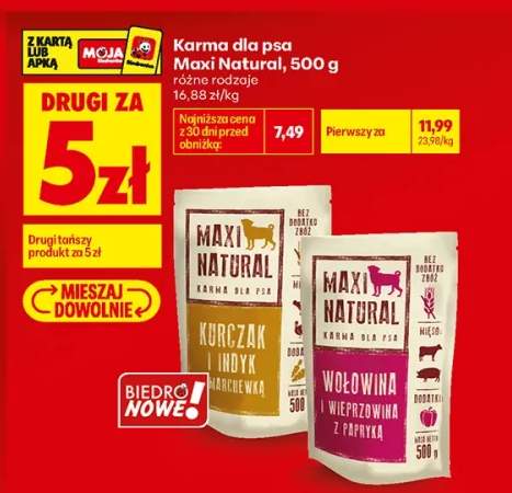 Karma dla psa Maxi Natural Kurczak i indyk z marchewką +1 wariant