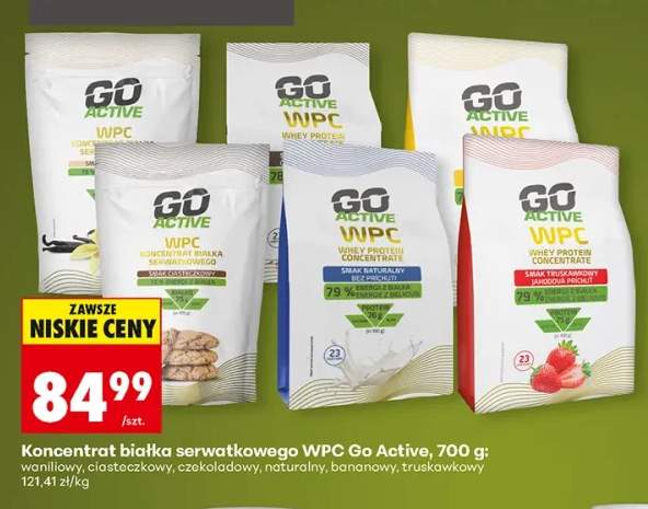 Koncentrat białka serwatkowego WPC Go Active waniliowy +5 wariantów