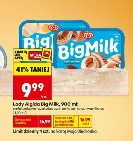 Lody Algida Big Milk śmietankowo-czekoladowe +1 wariant
