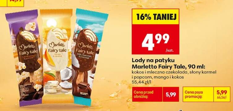 Lody na patyku kokos i mleczna czekolada Marletto Fairy Tale +2 warianty