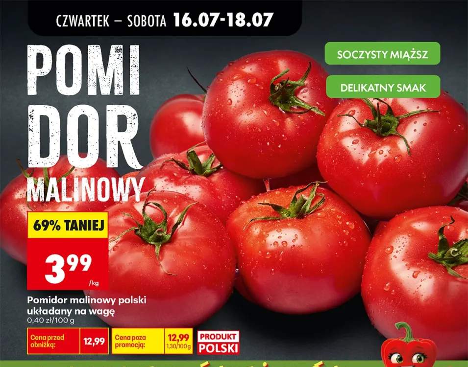 Pomidor malinowy polski układany na wagę