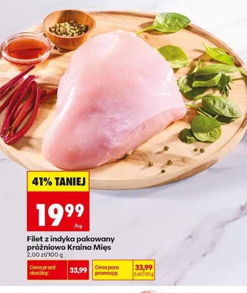 Filet z indyka pakowany próżniowo Kraina Mięs