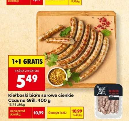 Kiełbaski białe surowe cienkie Czas na Grill