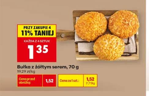 Bułka z żółtym serem