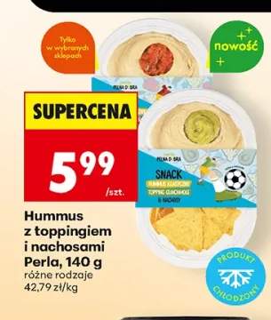Hummus z toppingiem i nachosami Perla
