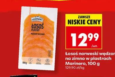 Łosoś norweski wędzony na zimno w plastrach Marinero