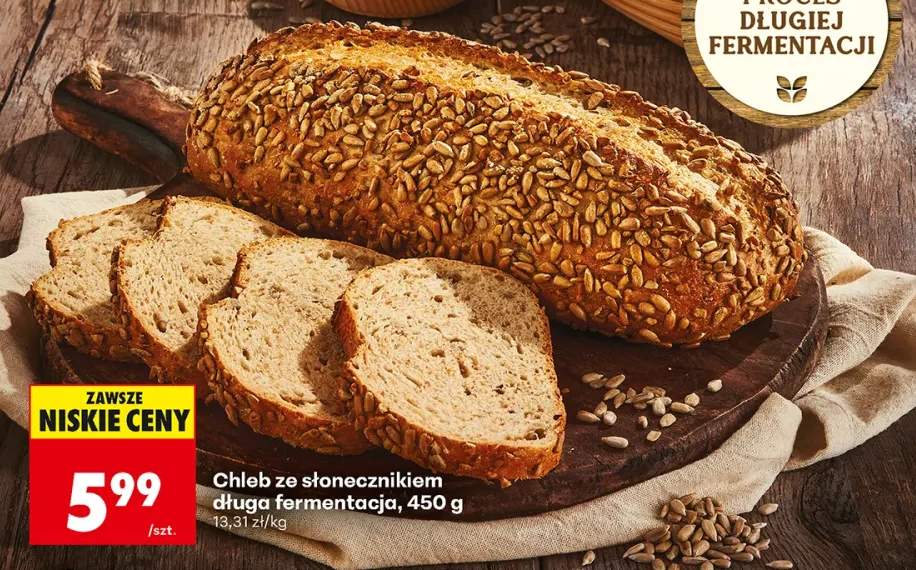 Chleb ze słonecznikiem długa fermentacja