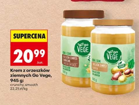 Krem z orzeszków ziemnych Go Vege crunchy +1 wariant