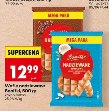 Wafle nadziewane Bonitki kakao 500 g +1 wariant