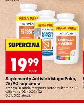 Suplement diety Activlab Vitamin D3 4000 + K2 Mega Paka +2 warianty