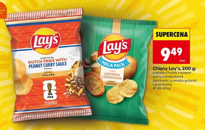 Chipsy Lay's o smaku frytek z sosem curry z orzeszkami ziemnymi +1 wariant