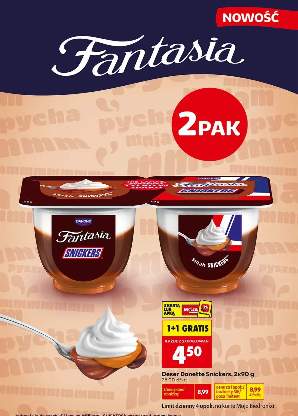 Deser Danette Snickers 2-pak