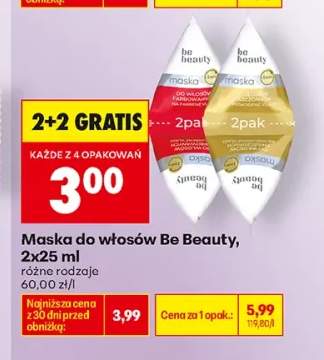 Maska do włosów Be Beauty do włosów farbowanych +1 wariant