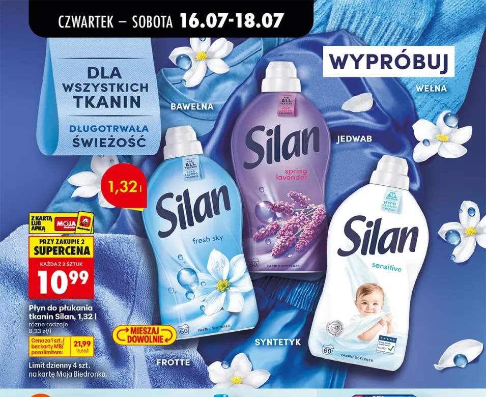 Płyn do płukania tkanin Silan Fresh Sky +2 warianty