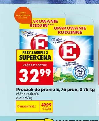 Proszek do prania E do białych i jasnych tkanin +1 wariant