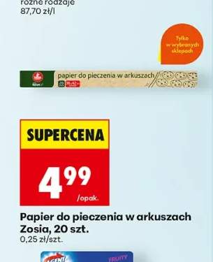 Papier do pieczenia w arkuszach Zosia
