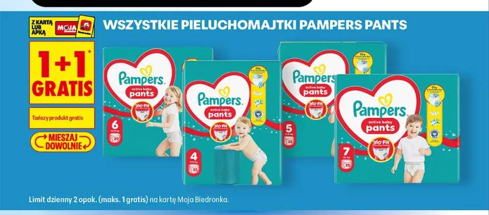 Pieluchomajtki Pampers Pants +4 warianty
