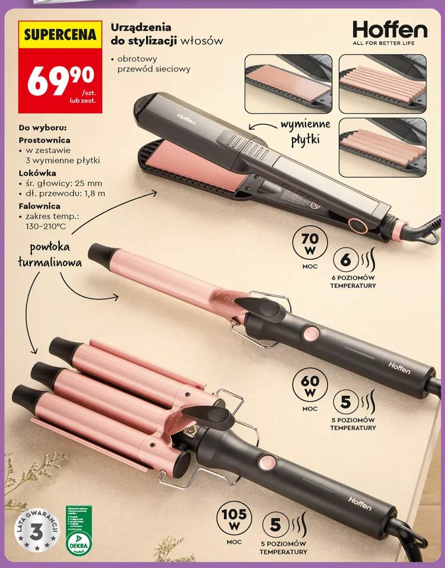 Prostownica do włosów Hoffen +2 warianty