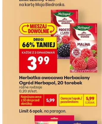 Herbatka owocowa Herbaciany Ogród Herbapol Malina +1 wariant