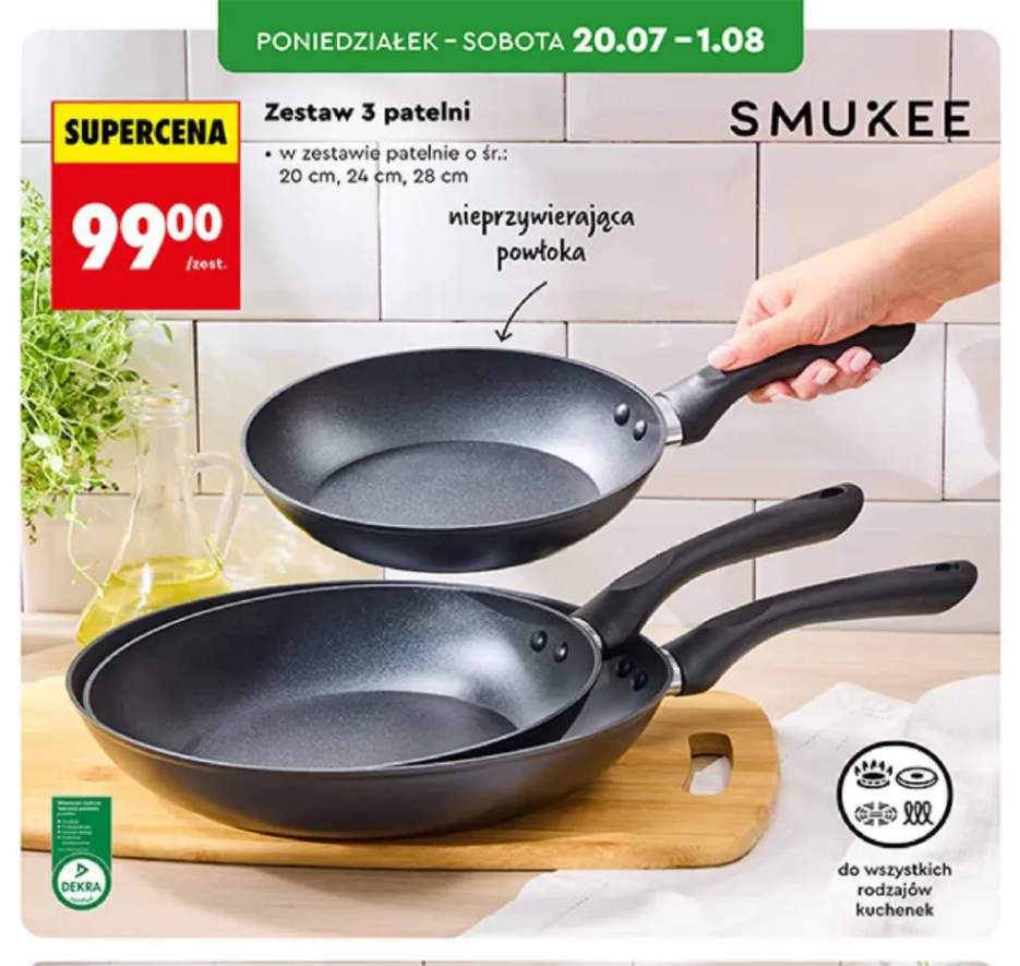 Zestaw 3 patelni Smukee