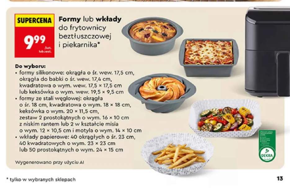 Forma silikonowa okrągła do frytownicy i piekarnika Smukee +7 wariantów