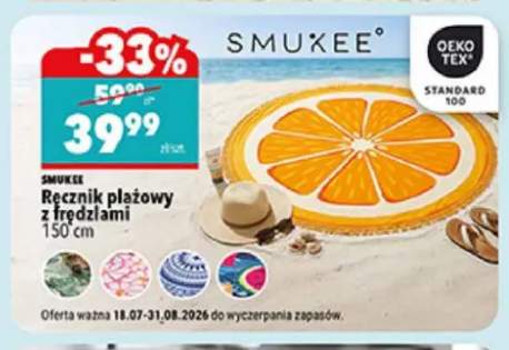 Ręcznik plażowy z frędzlami Smukee