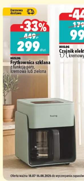 Frytkownica szklana Huslog z funkcją pary kremowa +1 wariant