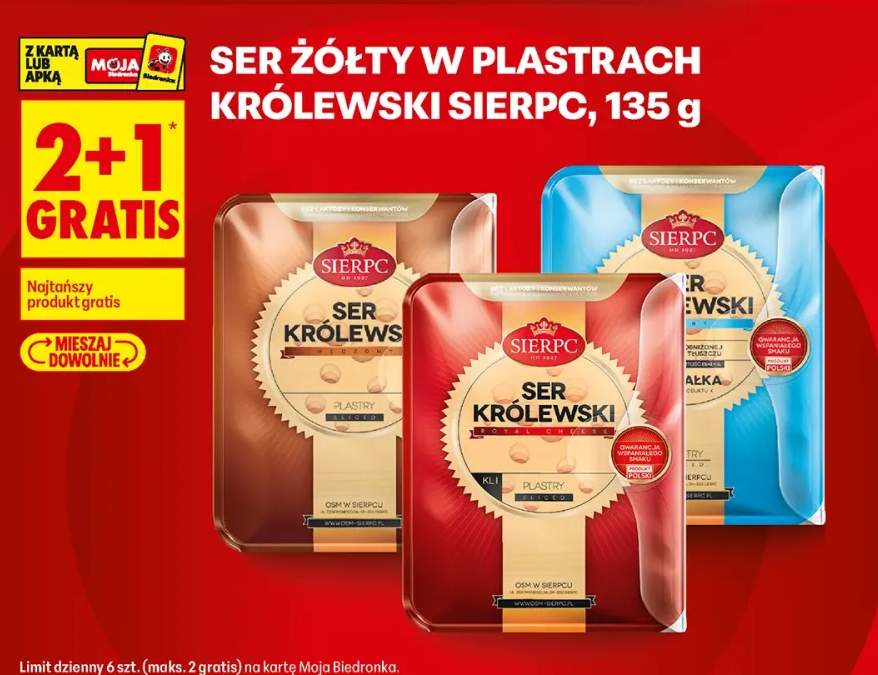 Ser żółty w plastrach Królewski Sierpc +1 wariant