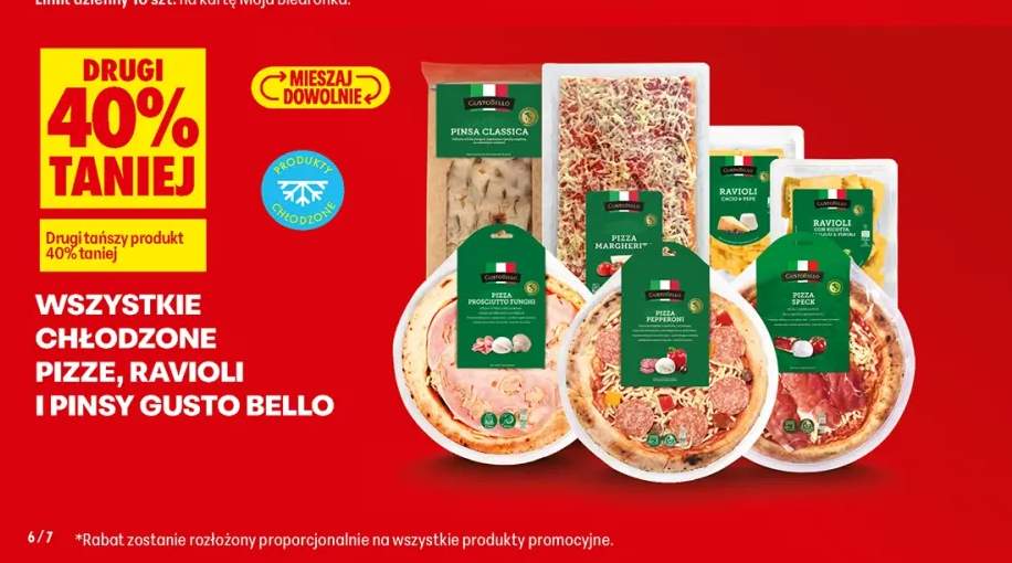 Chłodzone pizze, ravioli i pinsy Gusto Bello +7 wariantów