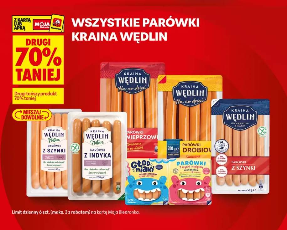 Parówki Kraina Wędlin +5 wariantów
