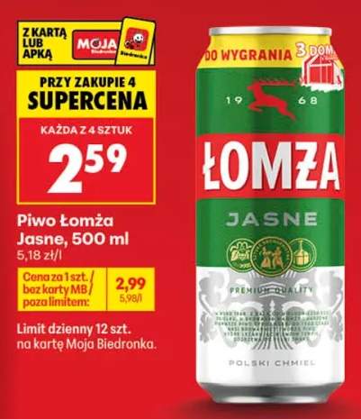 Piwo Łomża Jasne