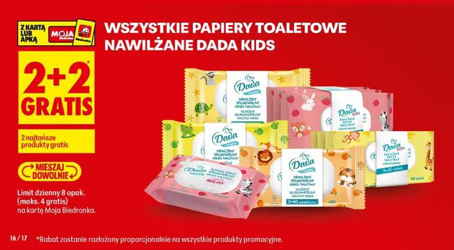 Papiery toaletowe nawilżane Dada Kids +2 warianty