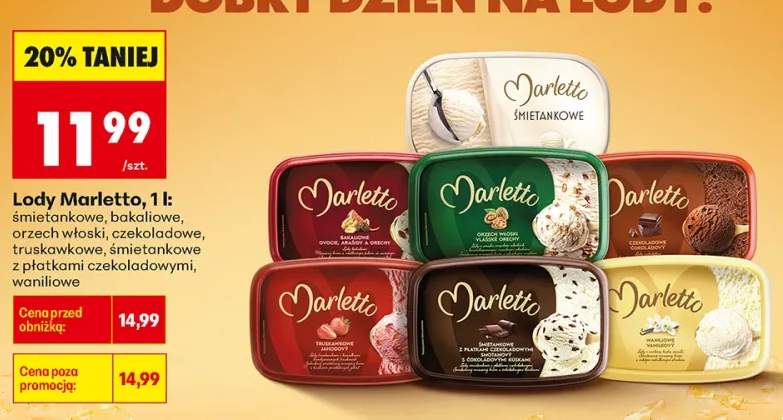 Lody śmietankowe Marletto +6 wariantów