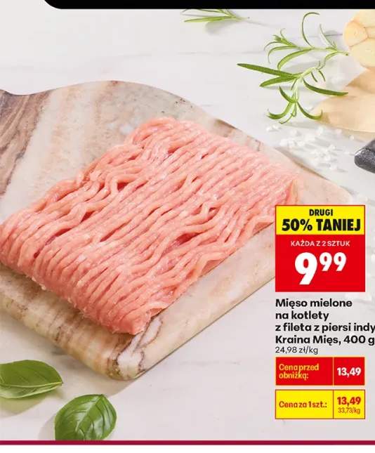 Mięso mielone na kotlety z fileta z piersi indyka Kraina Mięs