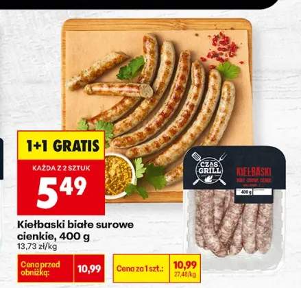Kiełbaski białe surowe cienkie Czas na Grill