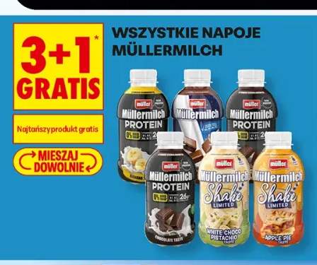 Napój mleczny Müller Müllermilch Shake o smaku białej czekolady i pistacji +3 warianty