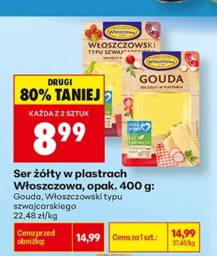 Ser żółty w plastrach Gouda Włoszczowa +1 wariant