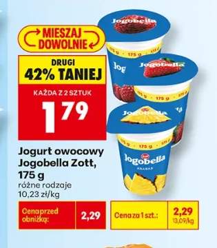 Jogurt owocowy Jogobella truskawkowy Zott +3 warianty