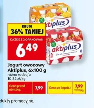Jogurt owocowy Aktiplus truskawkowy 6-pak +1 wariant