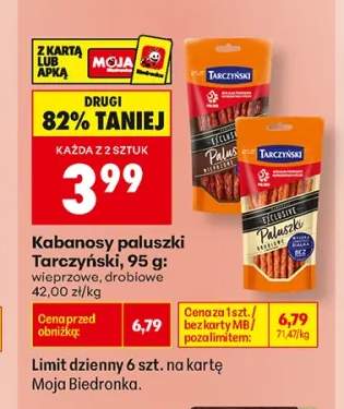 Kabanosy paluszki Tarczyński drobiowe