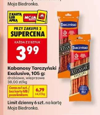 Kabanosy Tarczyński Exclusive drobiowe +1 wariant