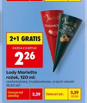 Lody rożek Marletto orzech włoski +2 warianty