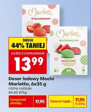 Deser lodowy Mochi Marletto truskawkowe 6-pak +1 wariant