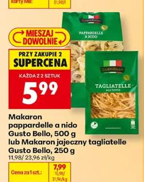 Makaron pappardelle a nido Gusto Bello +1 wariant